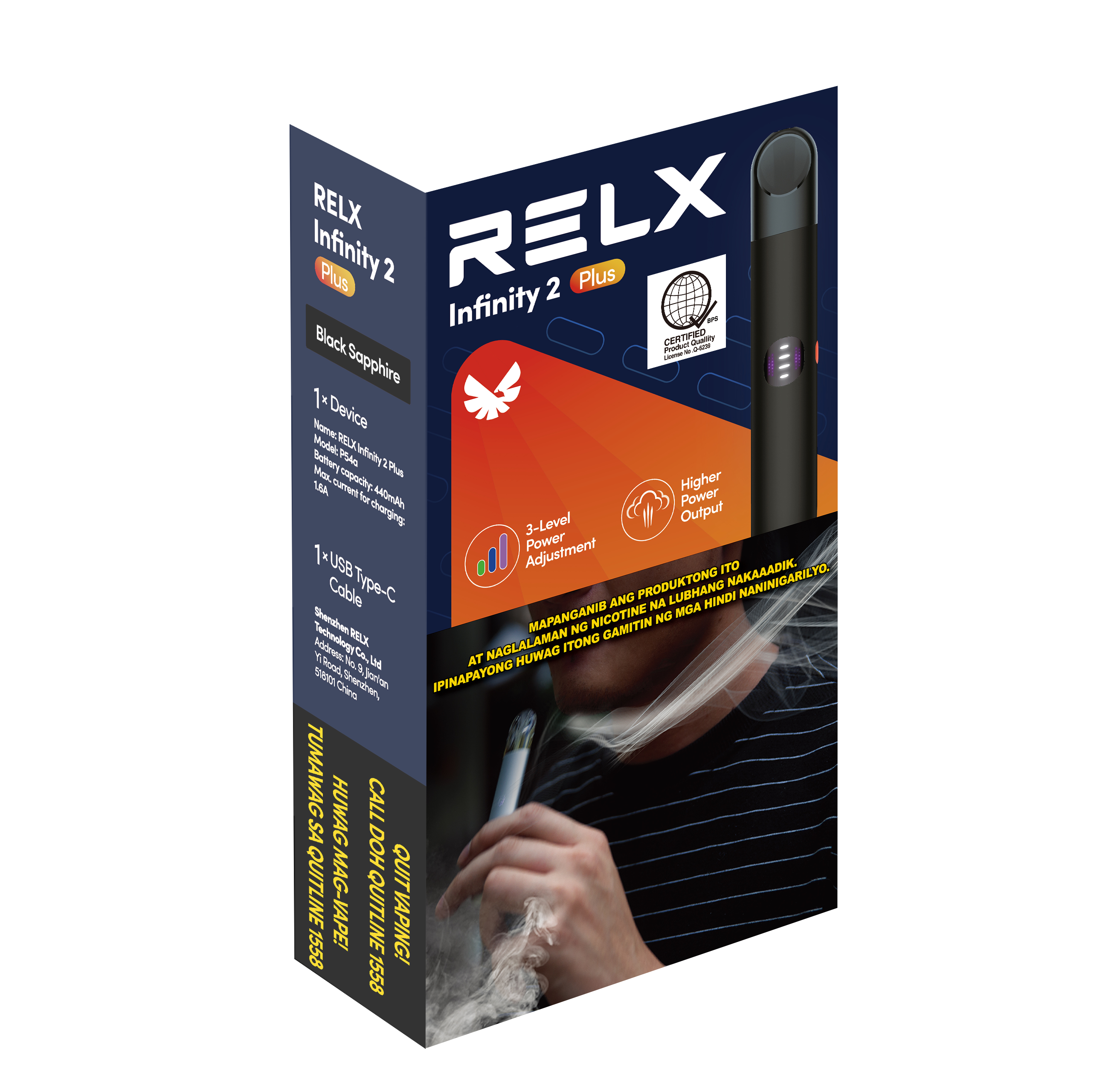 RELX Infinity 2 Plus Device - Black Sapphire ExpressPuff RELX Infinity 2 Plus Device - Black Sapphire ExpressPuff